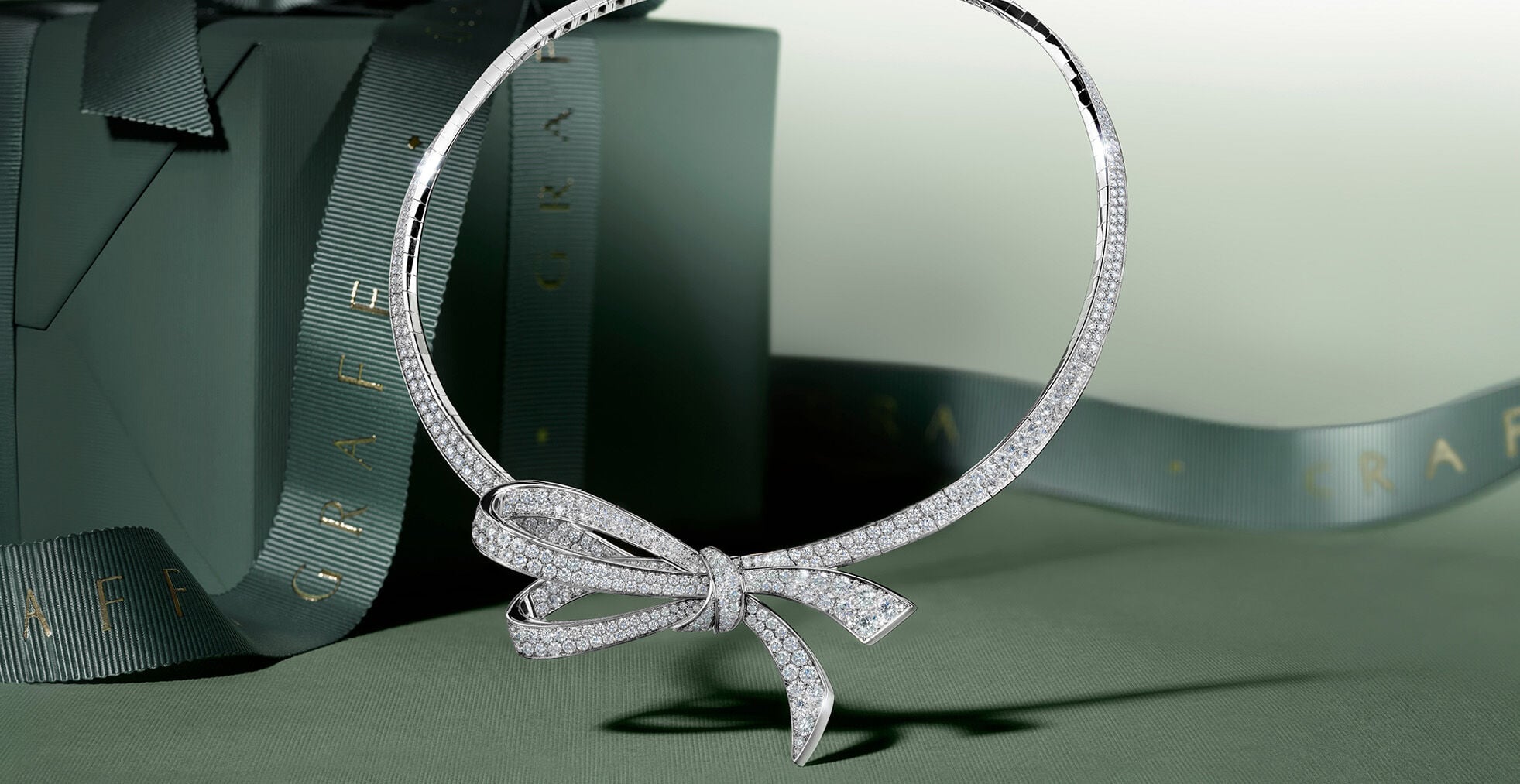 Image shows Graff Tilda's Bow necklace