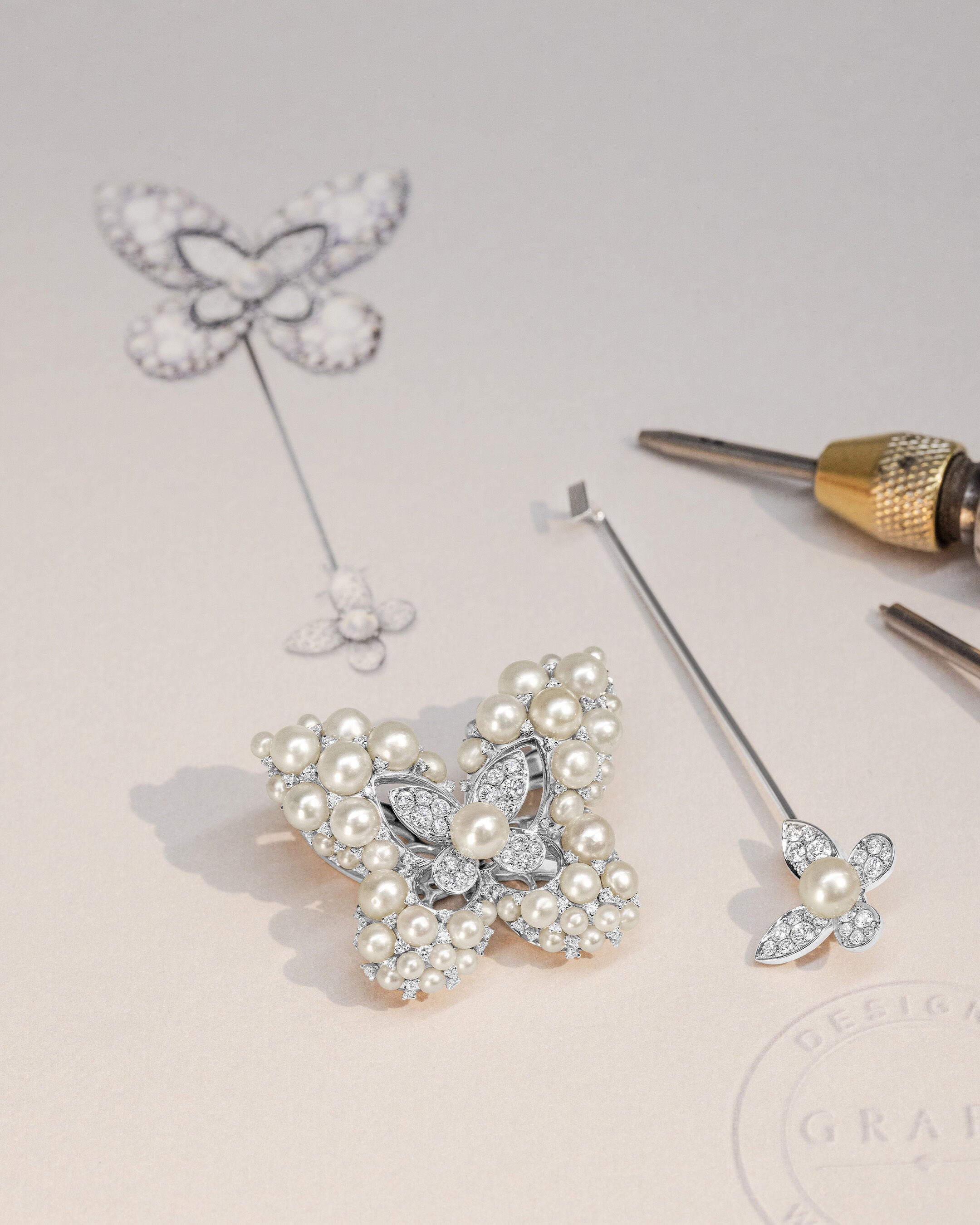 Image shows creation of Graff Butterfly Sylvie Brooch