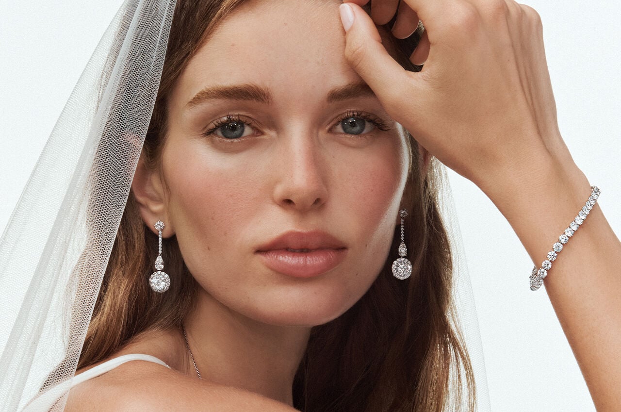 Model wearing Graff Bridal Jewellery