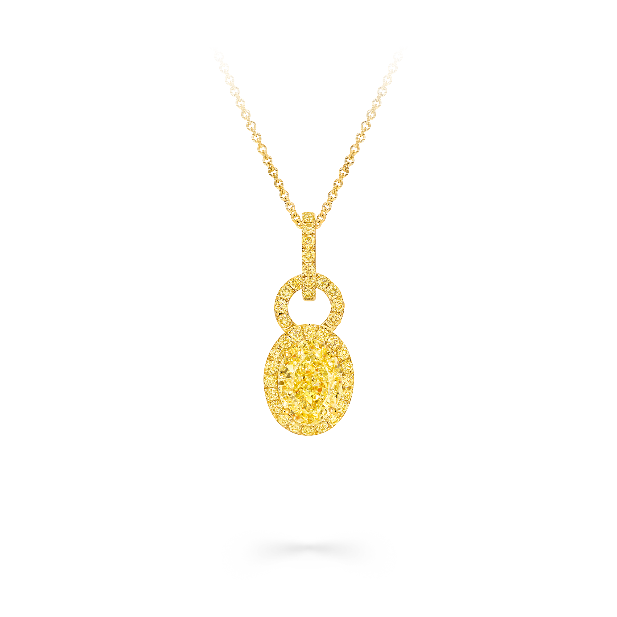Icon 8 Oval Yellow Diamond Pendant