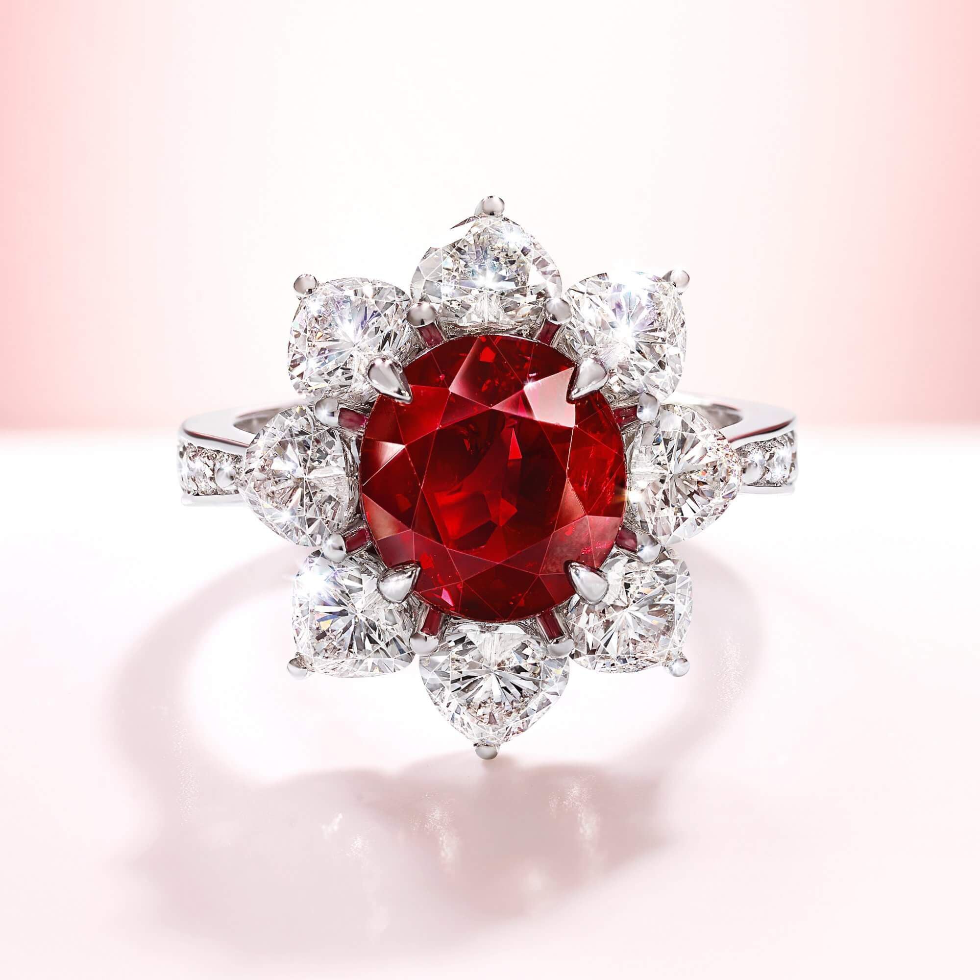 4 ct Oval Burmese Graff Ruby diamond ring - GR46605