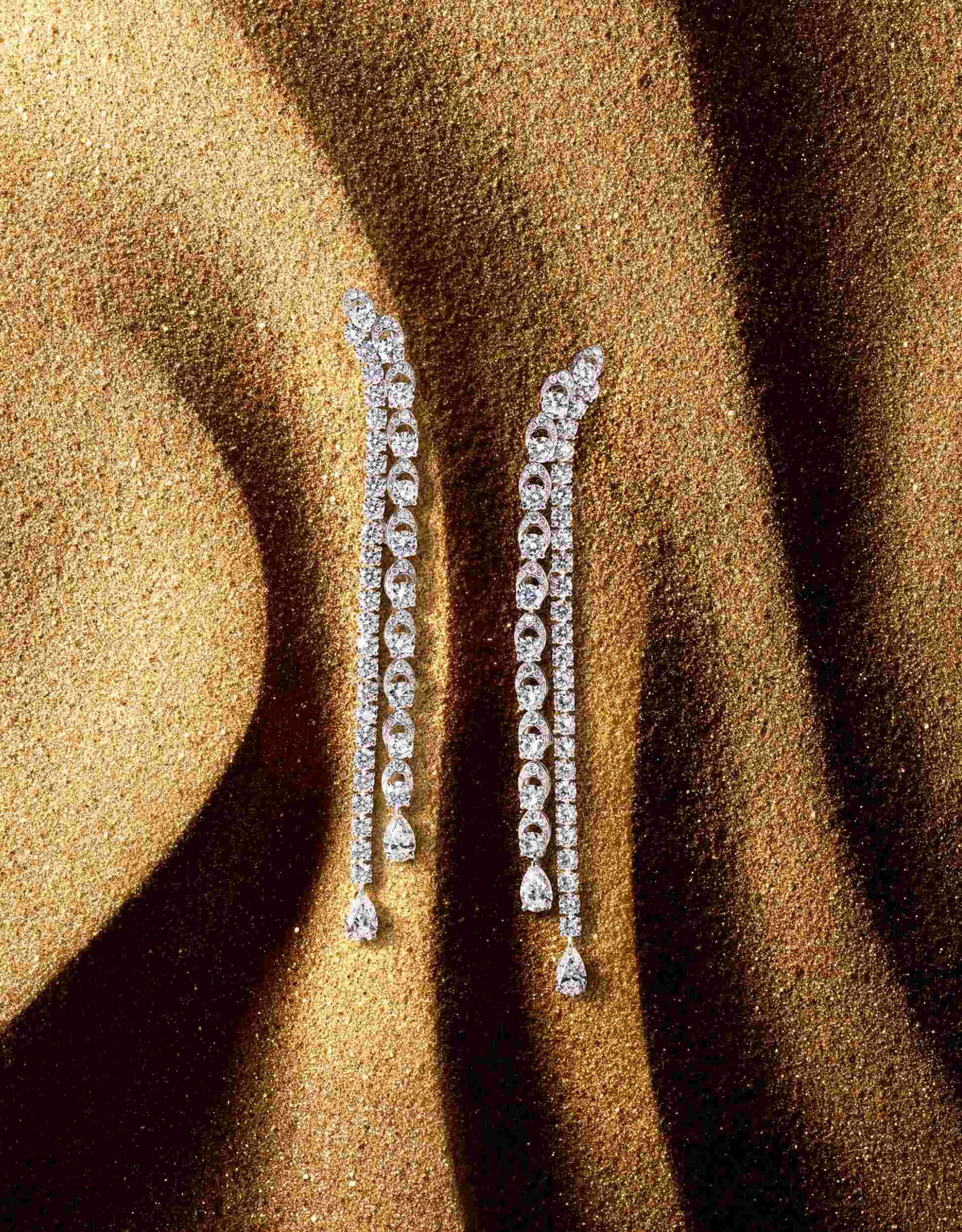Graff Tribal collection emerald and diamond high jewellery earrings and necklace