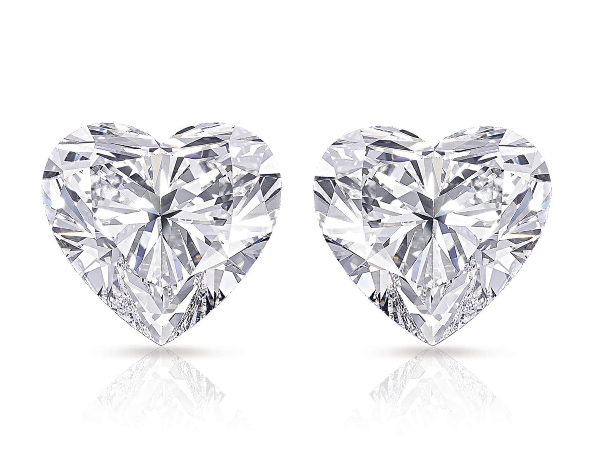 The Graff Sweethearts - 51.53 and 50.76 carat heart shape famous diamonds