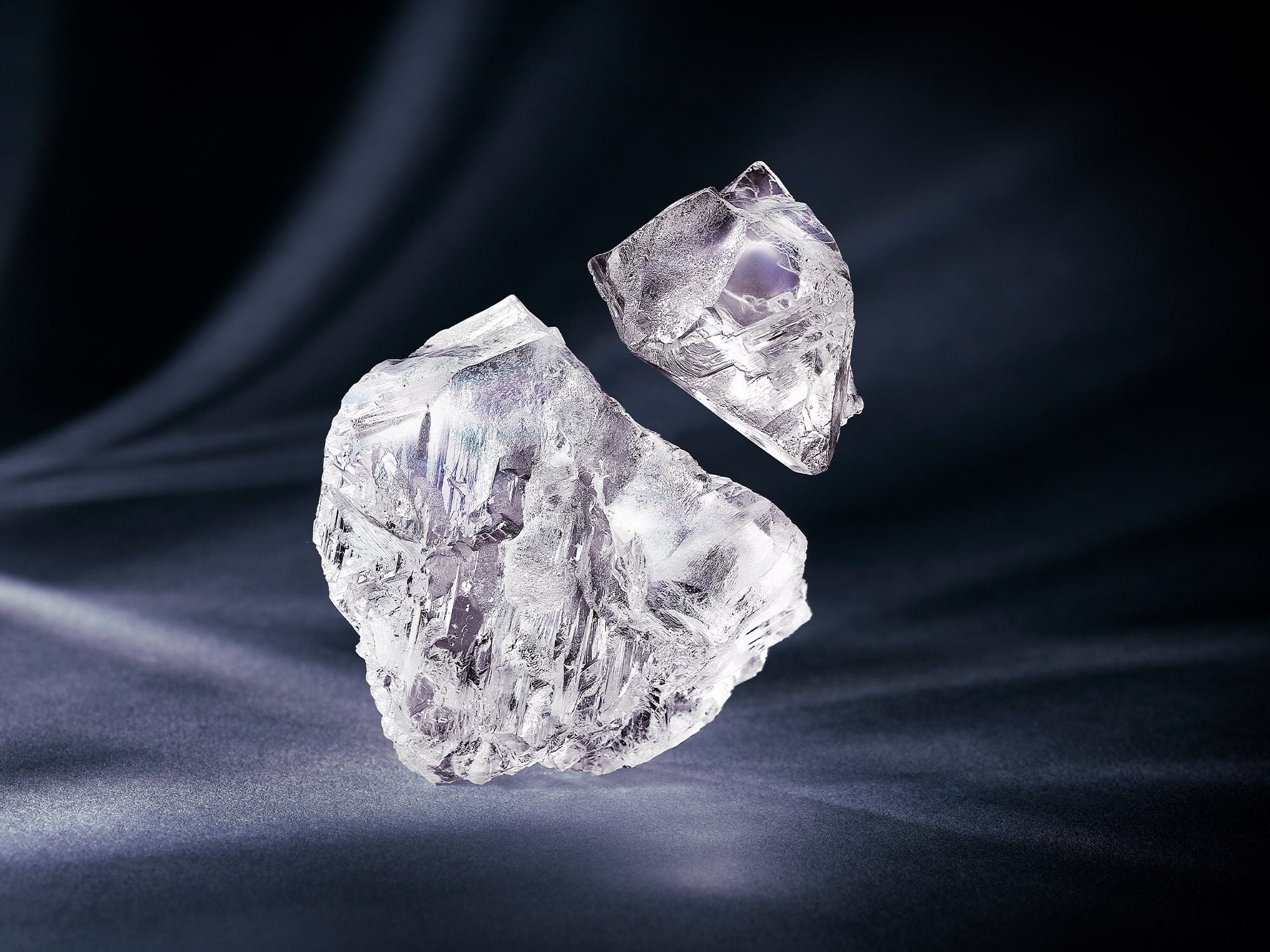 The Lesedi La Rona and The Infinity Diamond side by side