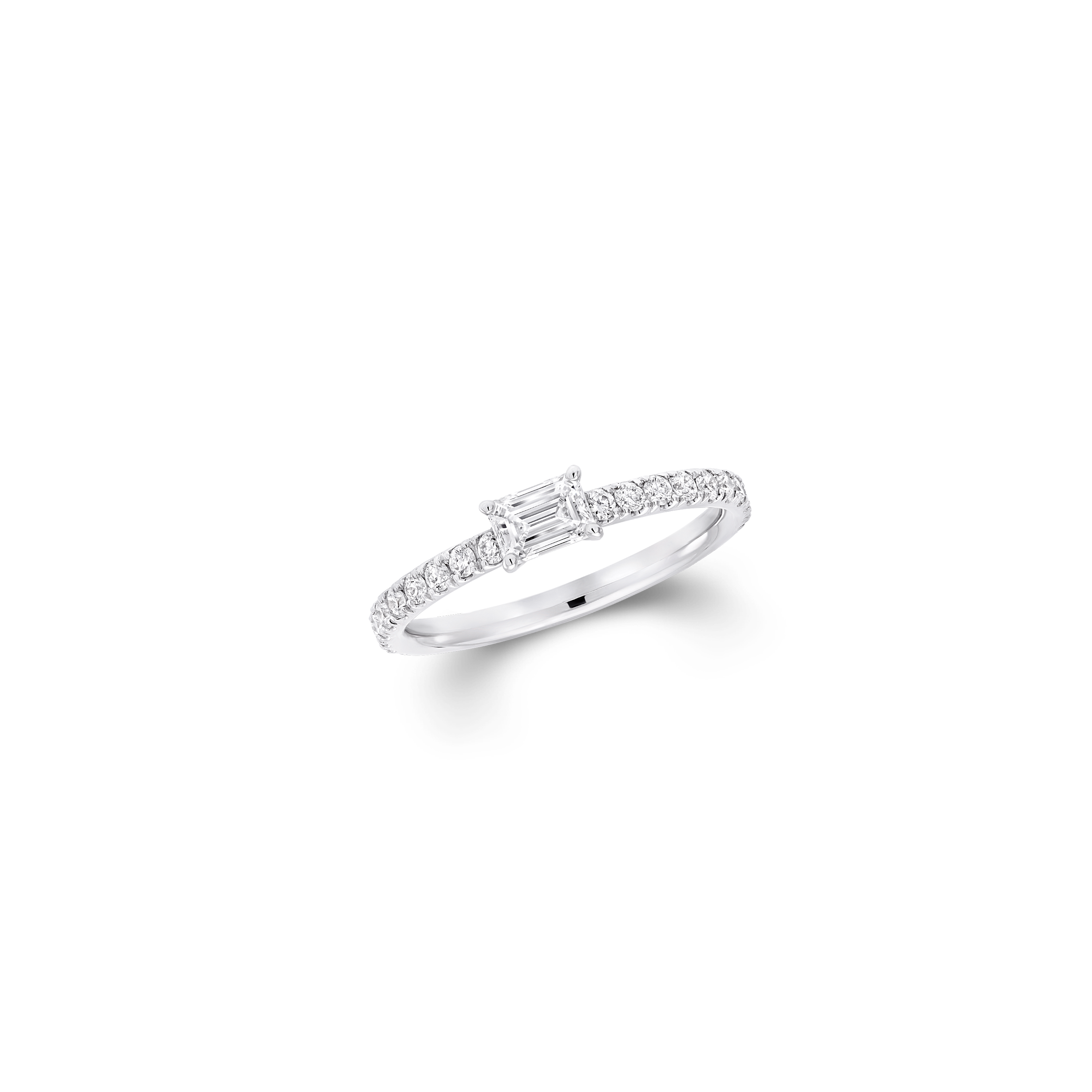 Foufou Horizontal Emerald Cut Diamond Ring