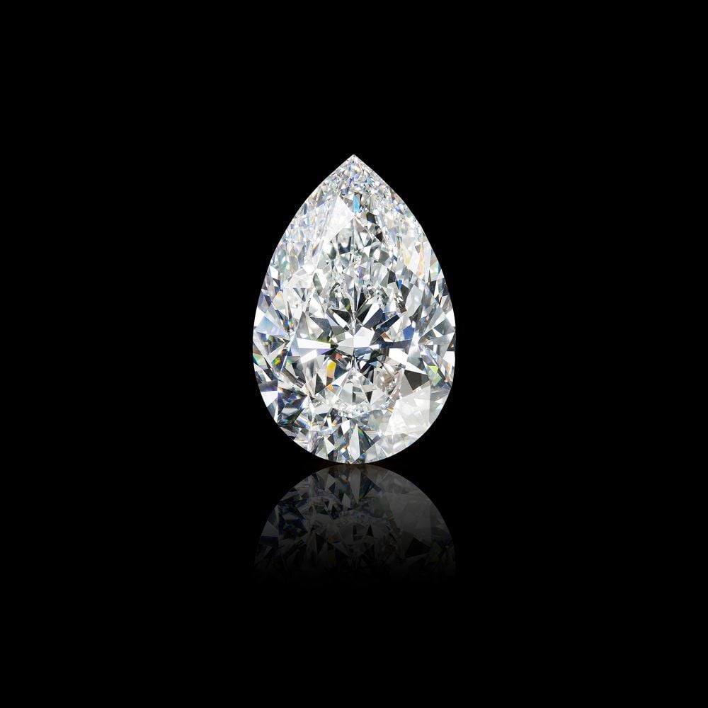 The 105.07 carat Graff Vend&ocirc;me D Flawless pear shape diamond