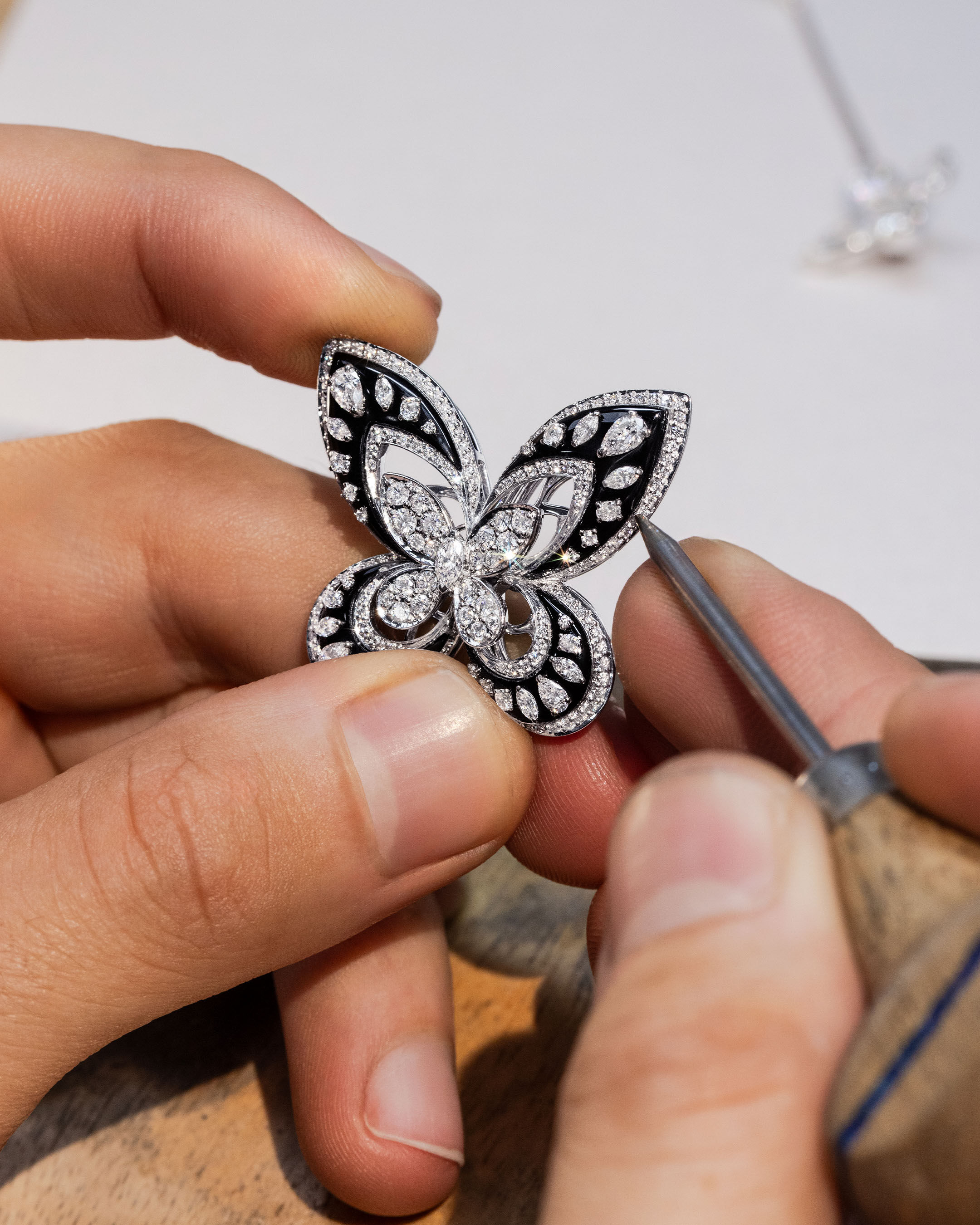 Image shows creation of Graff Butterfly Selene Brooch