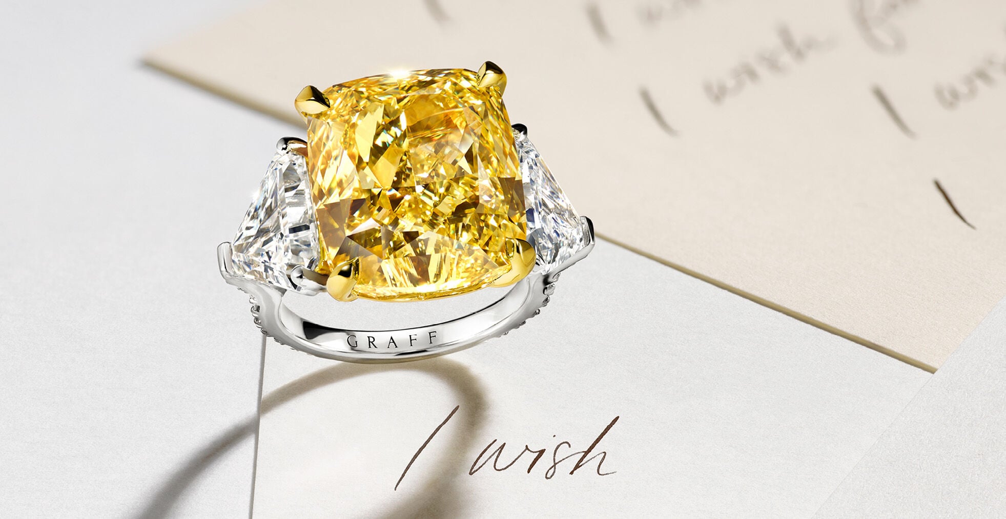 Image shows Graff Yellow Diamond Solitaire High Jewellery ring