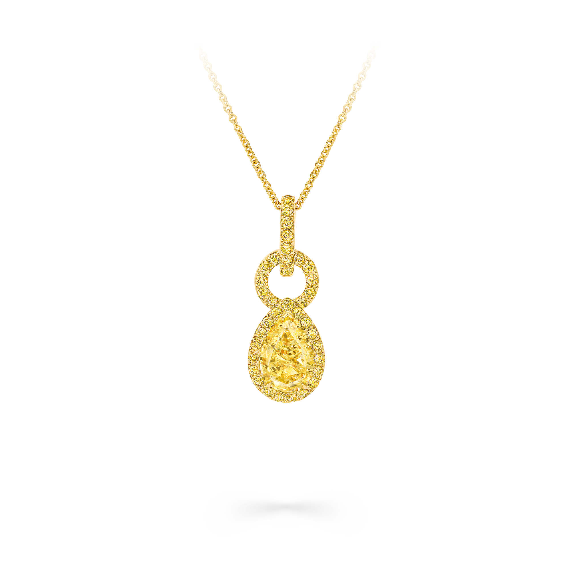Icon 8 Pear Shape Yellow Diamond Pendant