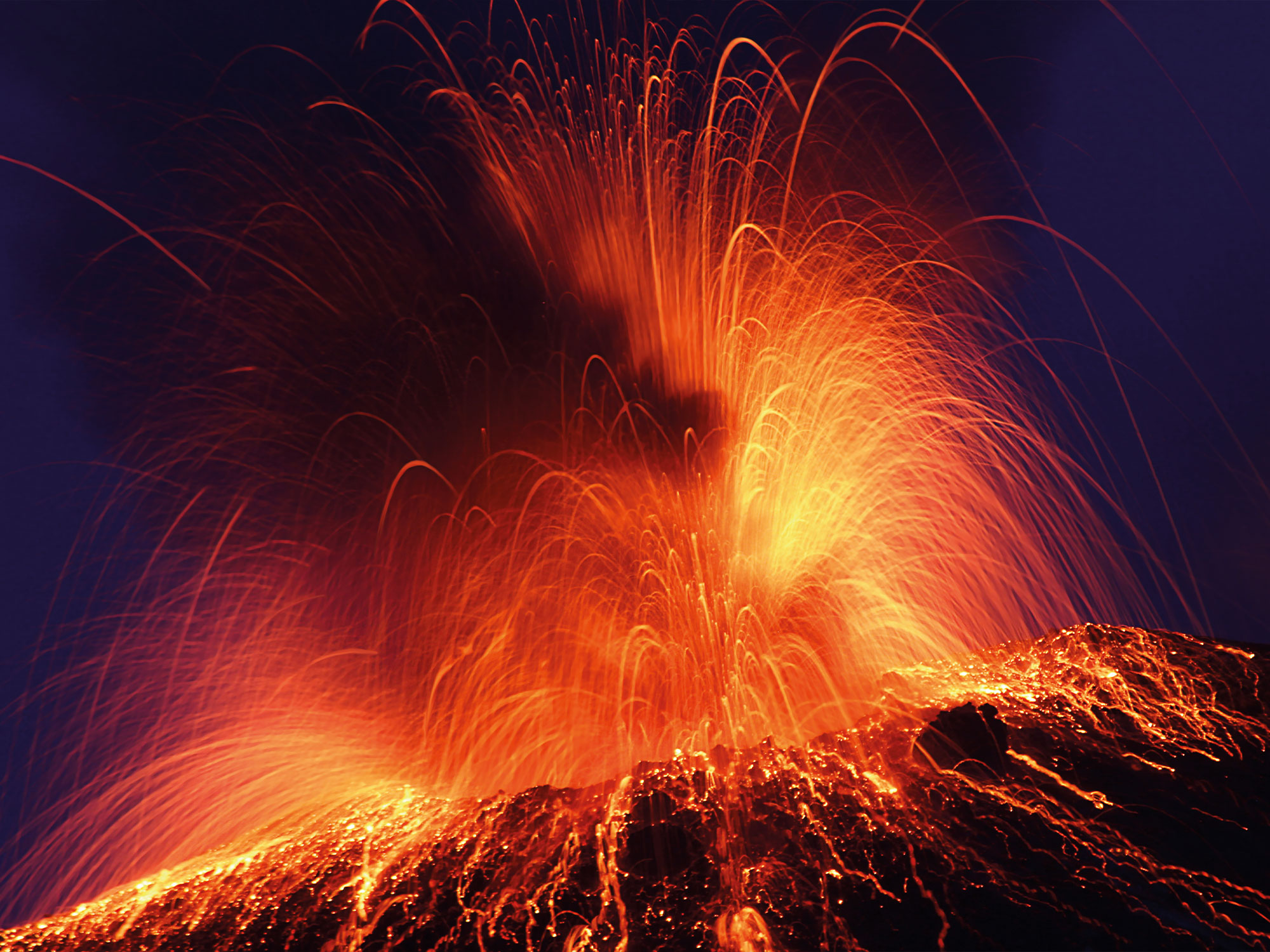 Diamonds and Volcano eruptions.