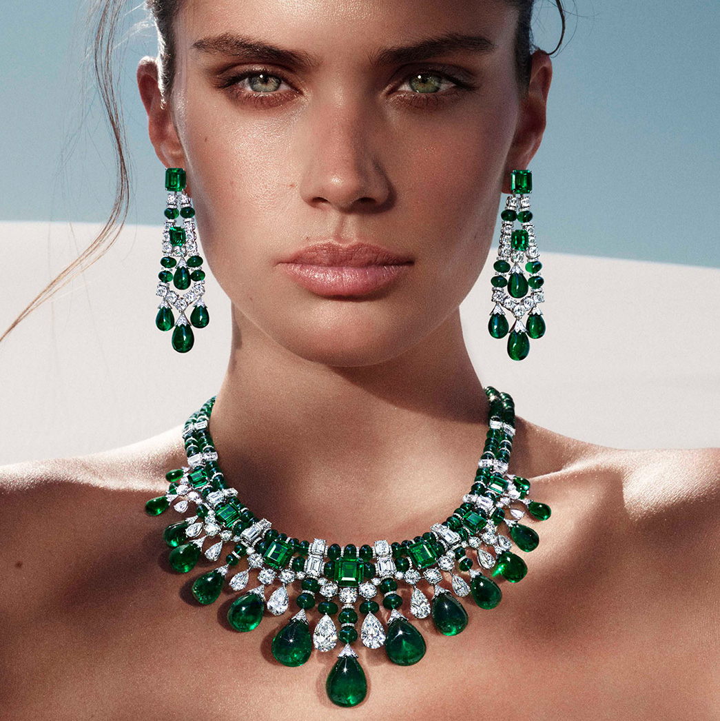 Sara Sampaio wears Graff Gateway diamond jewels from the Tribal collection