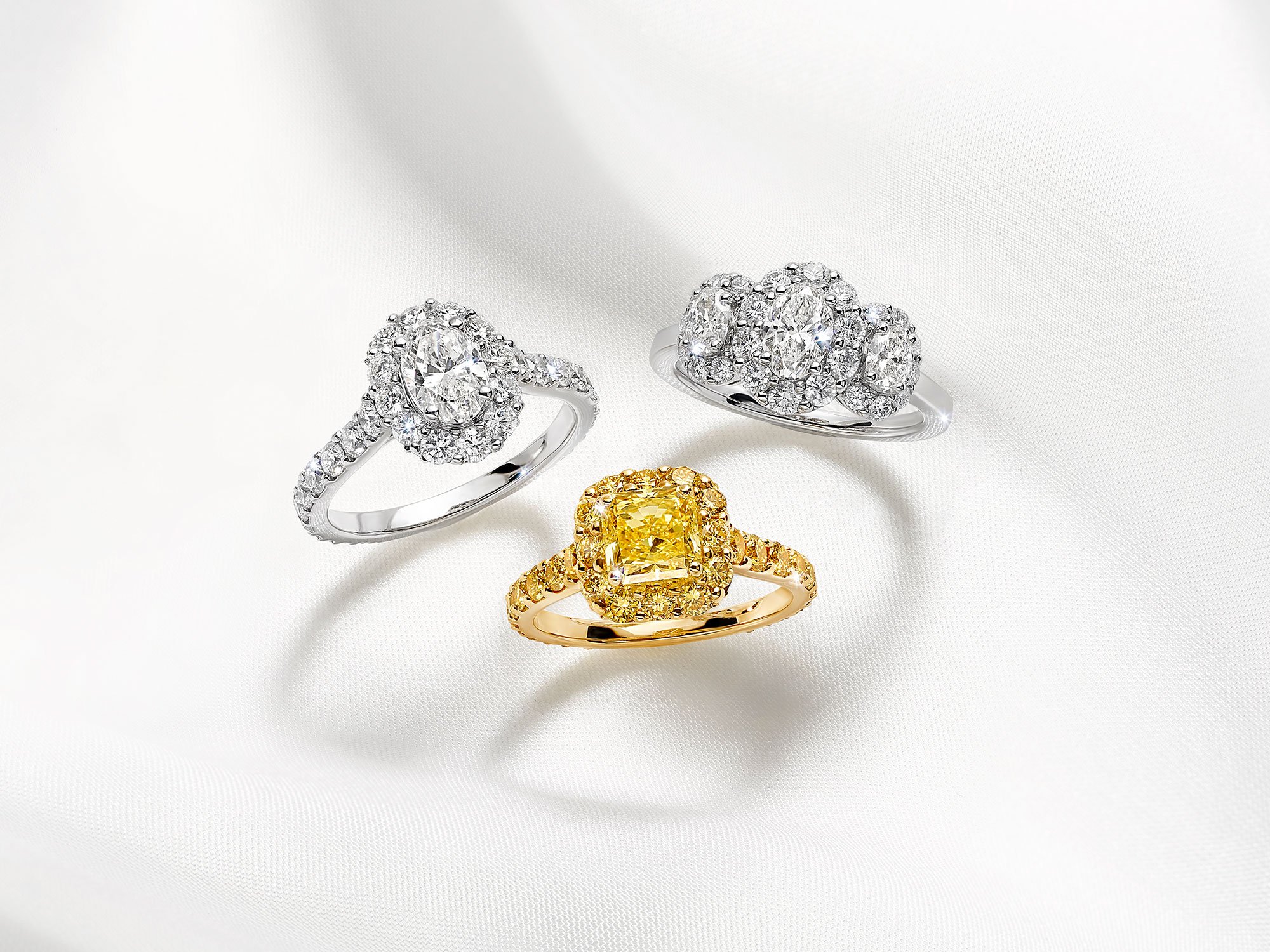 Graff Icon Collection White and Yellow Diamond Rings