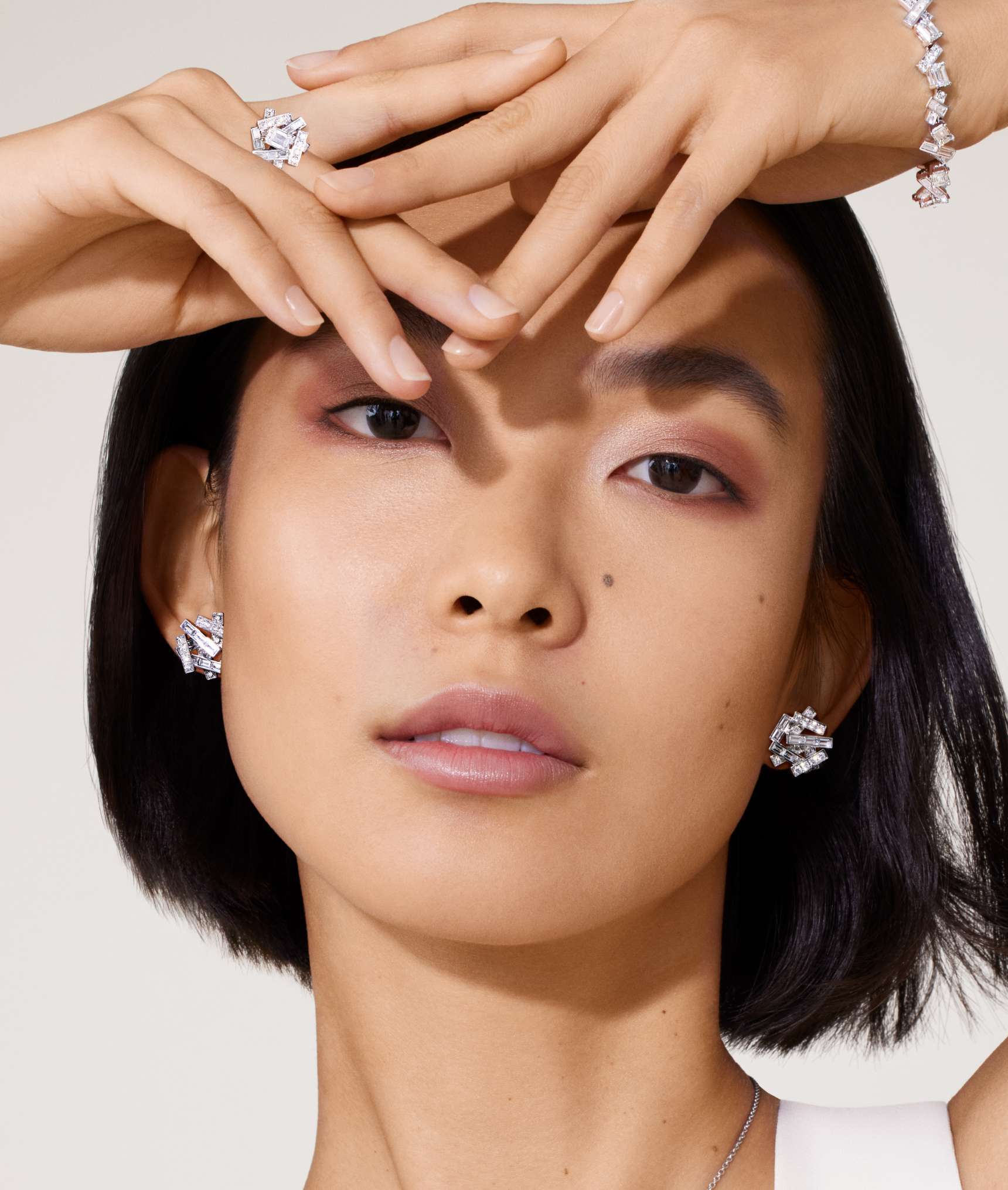 Model wears Graff Threads jewellery collection diamond jewellery